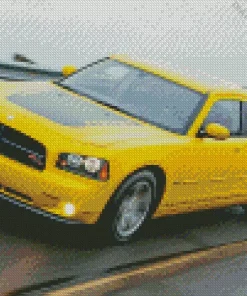 Yellow Dodge Charger Daytona Diamond Painting