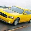 Yellow Dodge Charger Daytona Diamond Painting