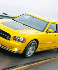 Yellow Dodge Charger Daytona Diamond Painting