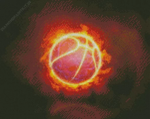 Basketball On Fire Diamond Painting