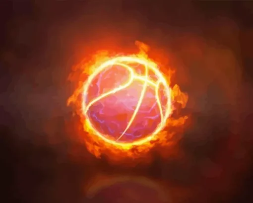 Basketball On Fire Diamond Painting