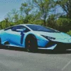 Blue Lamborghini Car Diamond Painting