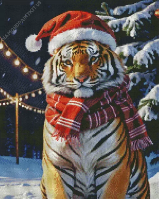 Christmas Tiger Diamond Painting