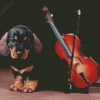 Dog Playing Violin Art Diamond Painting