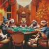 Dogs And Cats Playing Poker Diamond Painting