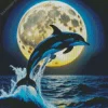 Dolphin And Moon Diamond Painting