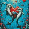 Dolphin Heart Art Diamond Painting