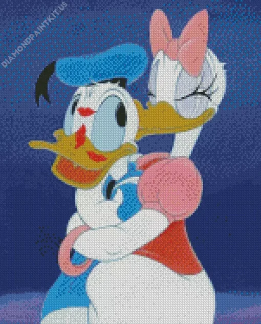 Donald Duck Kissing Art Diamond Painting