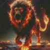 Fire Lion Diamond Painting