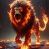 Fire Lion Diamond Painting