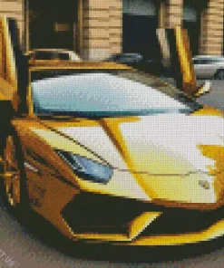 Golden Lamborghini Diamond Painting