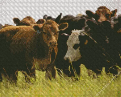 Herd Of Cows Diamond Painting