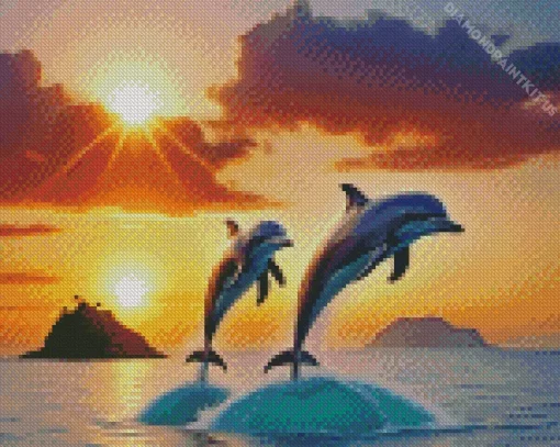 Jumping Dolphins Diamond Painting