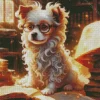 Nerdy Dog With Glasses Diamond Painting