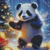 Panda Celebrating Christmas Diamond Painting