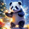 Panda Celebrating Christmas Diamond Painting