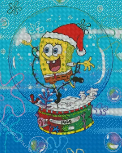 Spongebob Christmas Celebration Diamond Painting