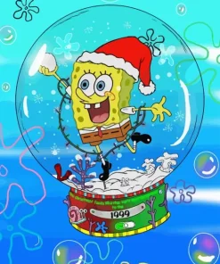 Spongebob Christmas Celebration Diamond Painting